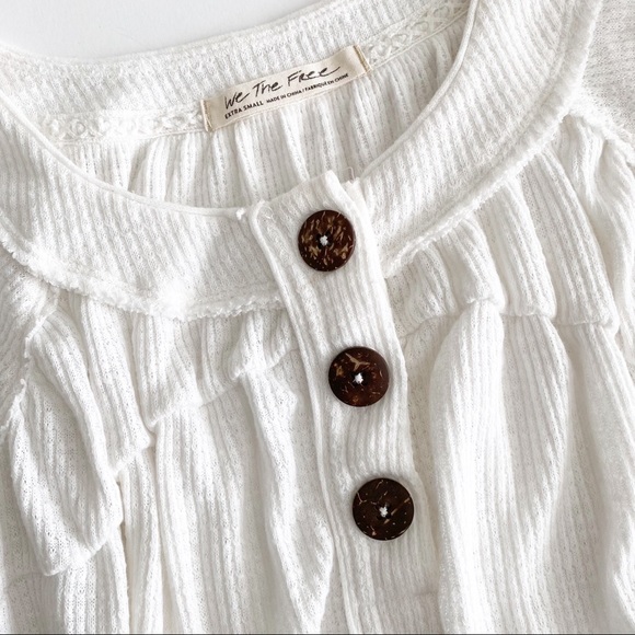 Free People Must Have Henley White Thermal - Picture 3 of 5